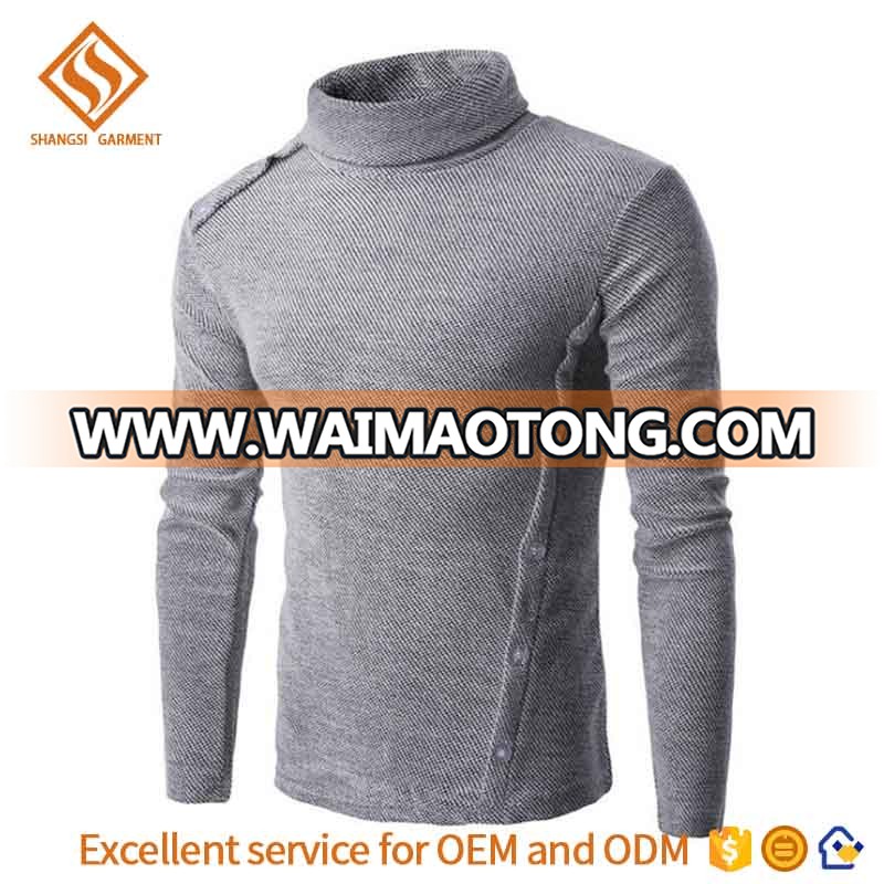 fashion men knit pullover turtle neck body fit long sleeve pullover sweater